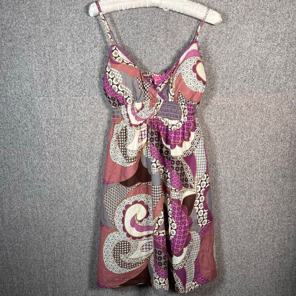 VTG 90s Y2K Babydoll Women's Patterned Fairy Whimsy Dress 100% Cotton Size M